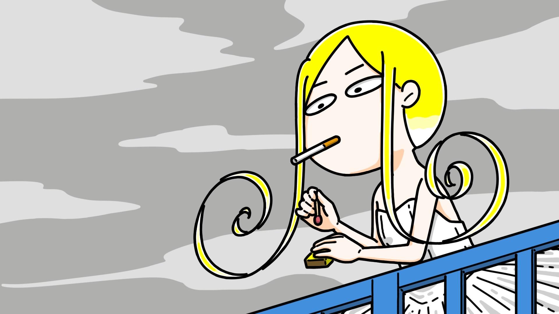 タバコが吸いたい女の子のサムネイル