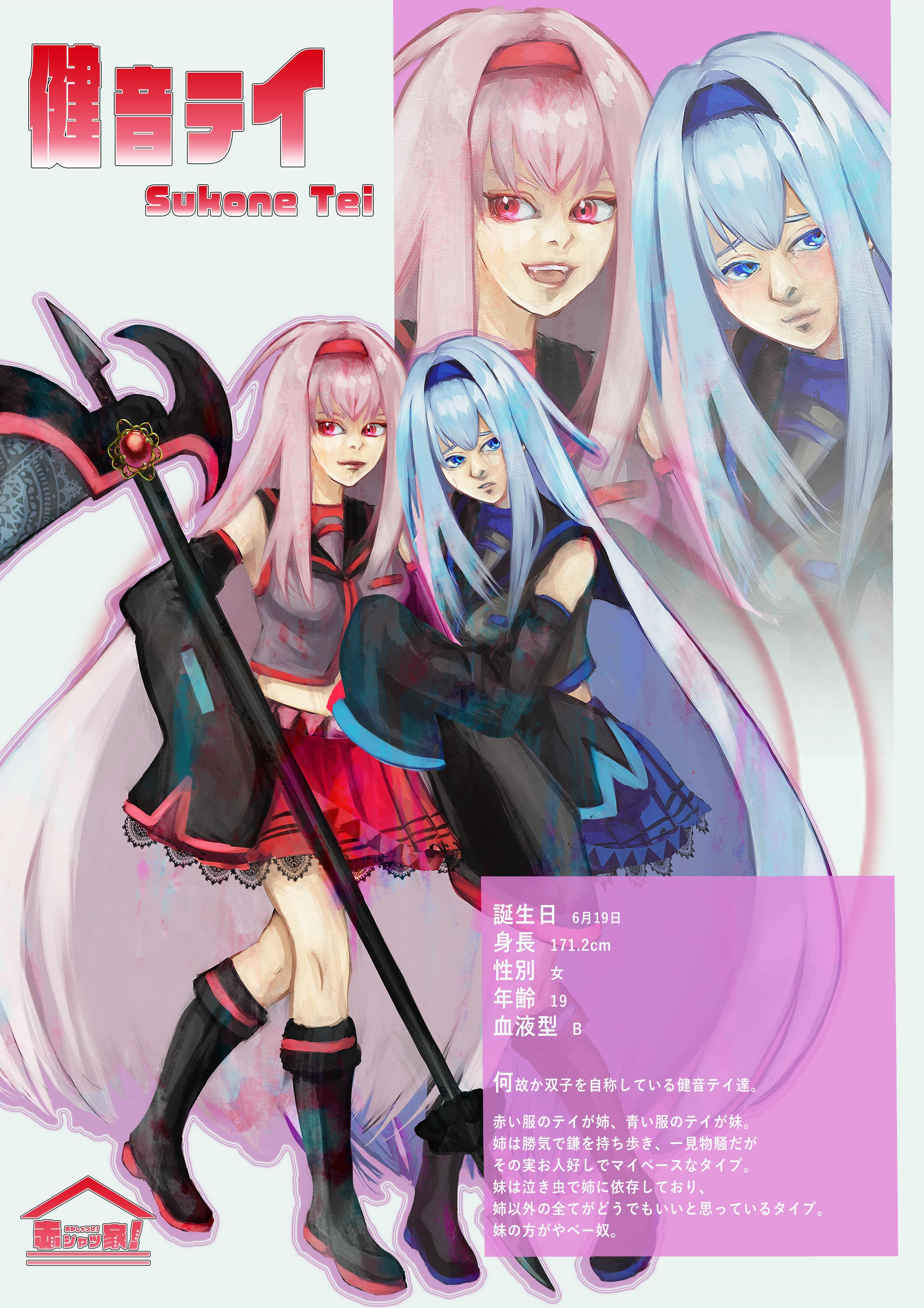 赤シャツ家!健音テイプロフィール