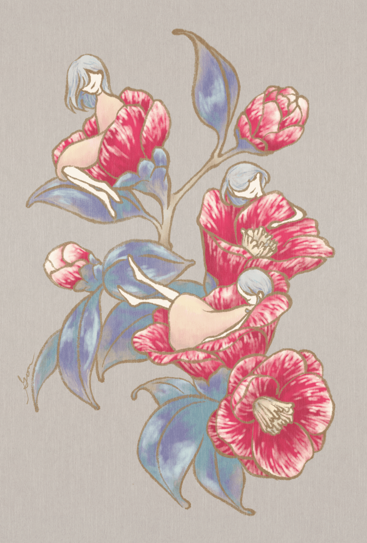 どれどれ春の支度にかかりませう赤い椿が咲いたぞなもし 北原白秋